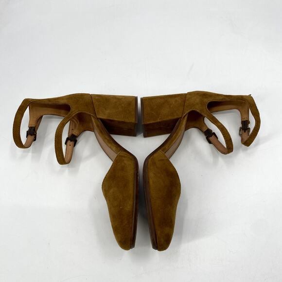 Madewell tan suede double strap block heels - Picture 4 of 7